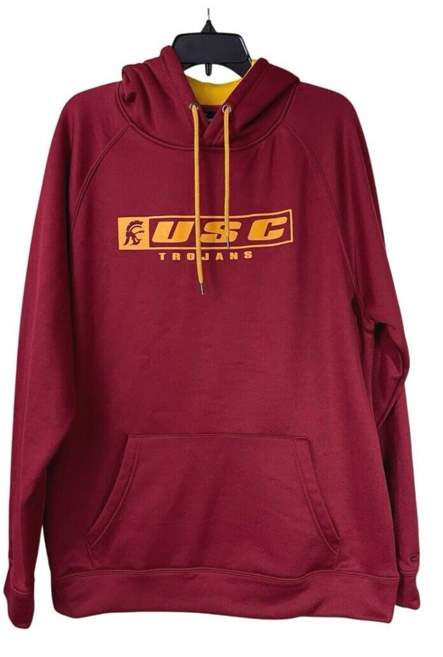 USC Trojans Colosseum Hoodie Mens Large Red NCAA Pullover Sweatshirt Athleisure